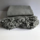 Light Gray and Gold Moroccan Pom Pom Blanket