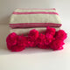Pink and White Moroccan Pom Pom Blanket