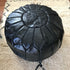 Black Moroccan Leather Pouf